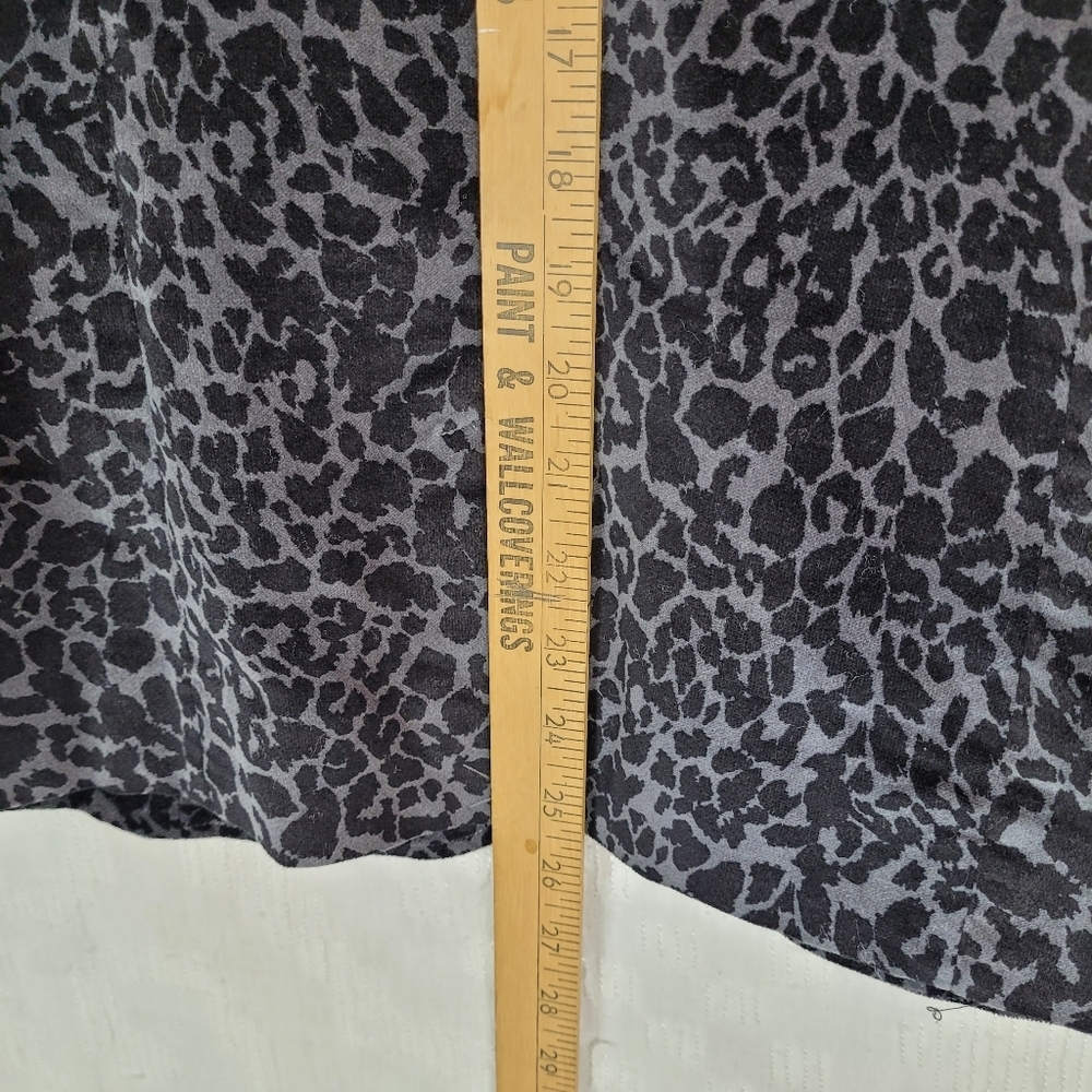 d&co Denim + Company classic gray leopard print velvet blazer classic office S - Picture 5 of 10